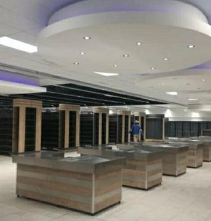 Retail store fit-out with checkout counters